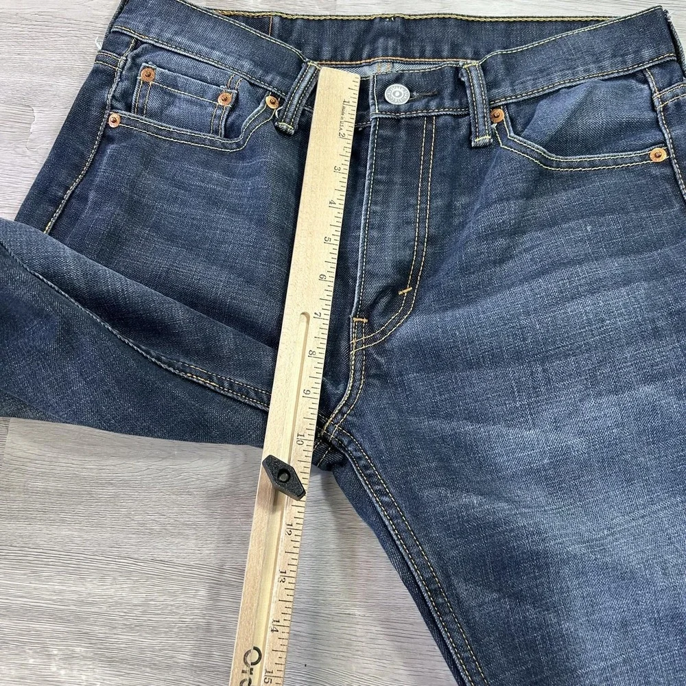 Levis 513 Jeans Mens 30x32 Blue Slim Straight Denim Dark Wash Pants Zip Fly